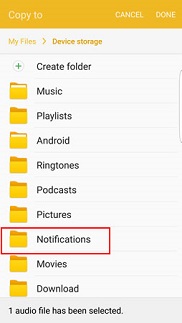 Notifications menu is selected