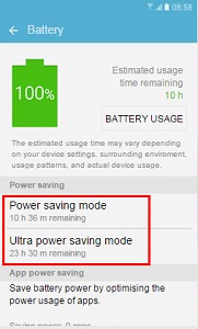 turn power saving mode on